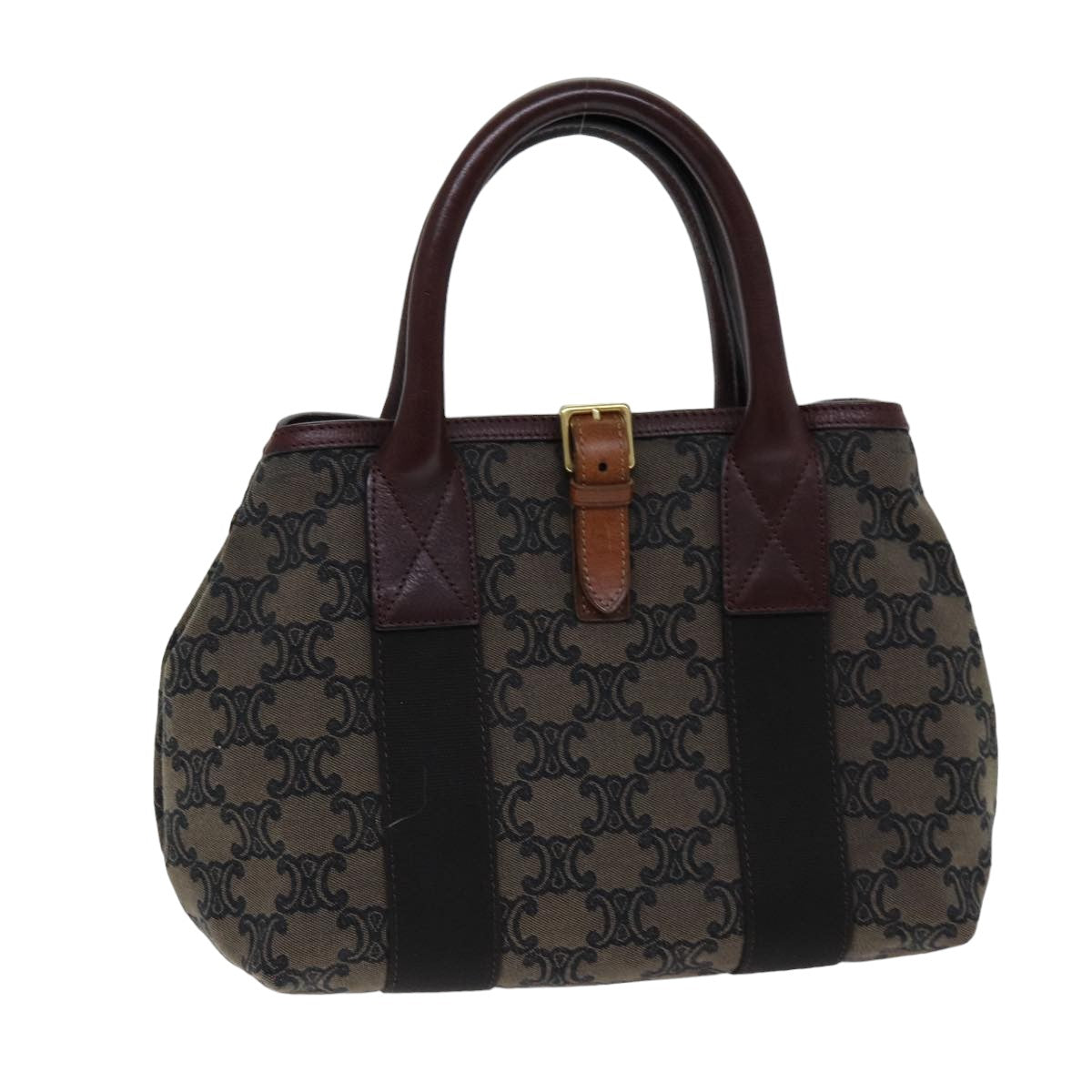 Luxury CELINE Triomphe Canvas Hand Bag Brown 75616