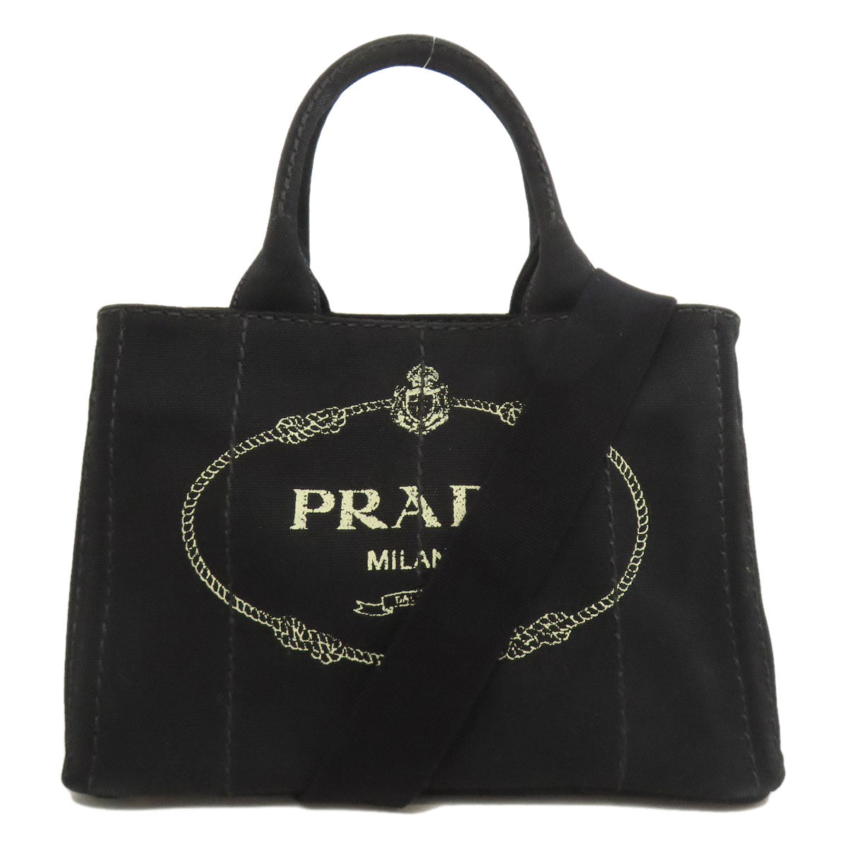 PRADA Handbag canvas black Canapa Mini