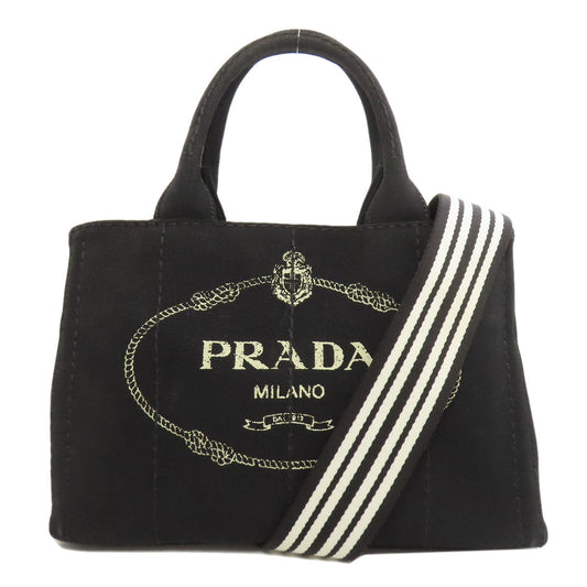 PRADA Handbag canvas black Canapa Mini