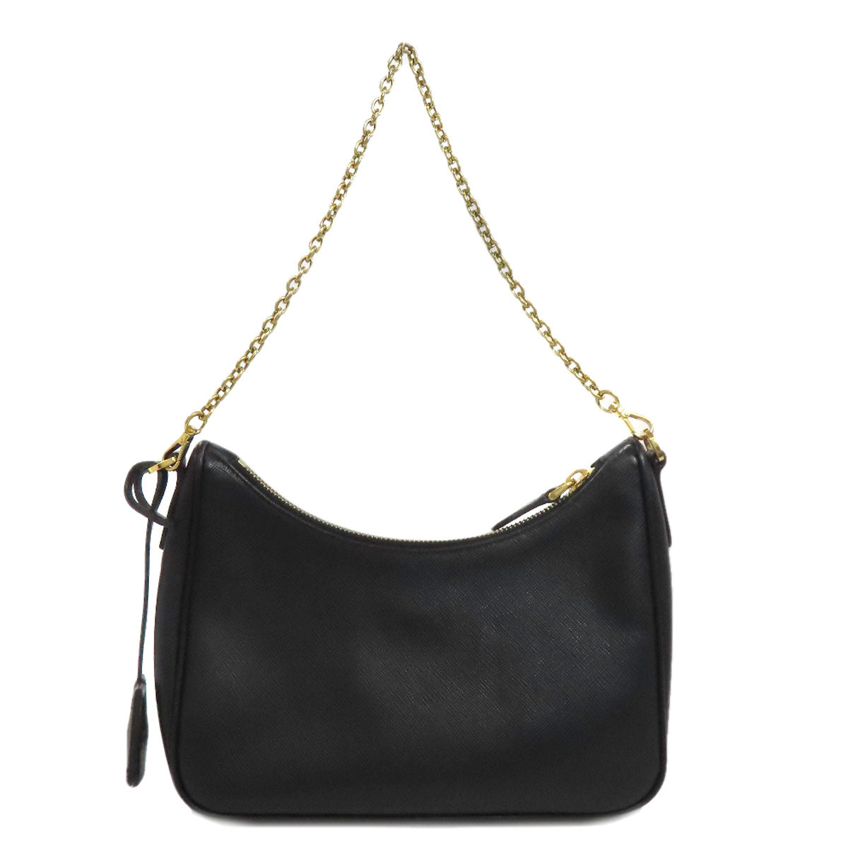 PRADA Shoulder Bag Safiano black logoMetal Women