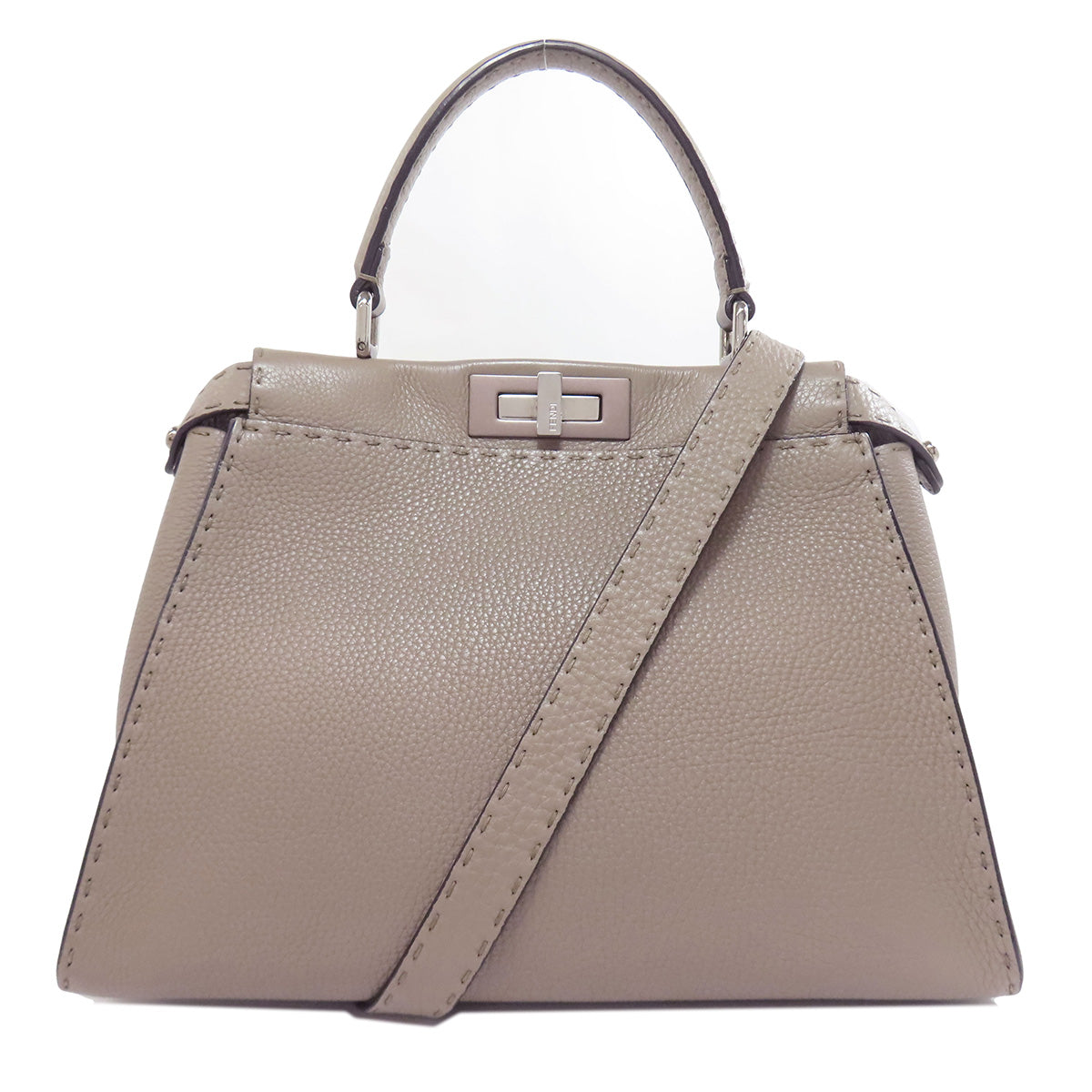 FENDI Handbag Calfskin beige Peekaboo Celeria 2WAY Women