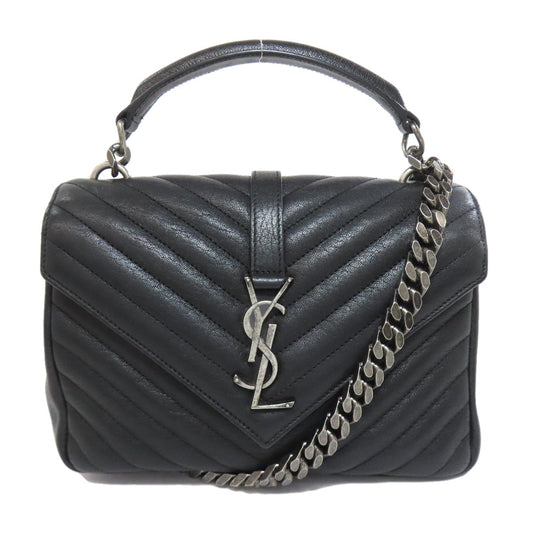 YVES SAINT LAURENT Shoulder Bag leather black Cassandra Women