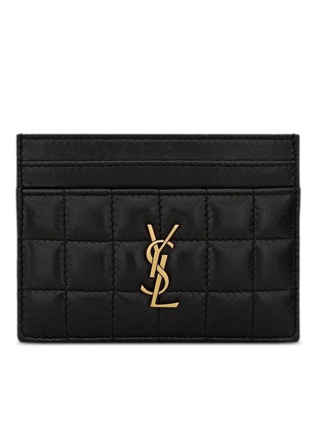 Luxury Saint Laurent Trending 2026 Cassandre Quilting Leather Card Wallet Black