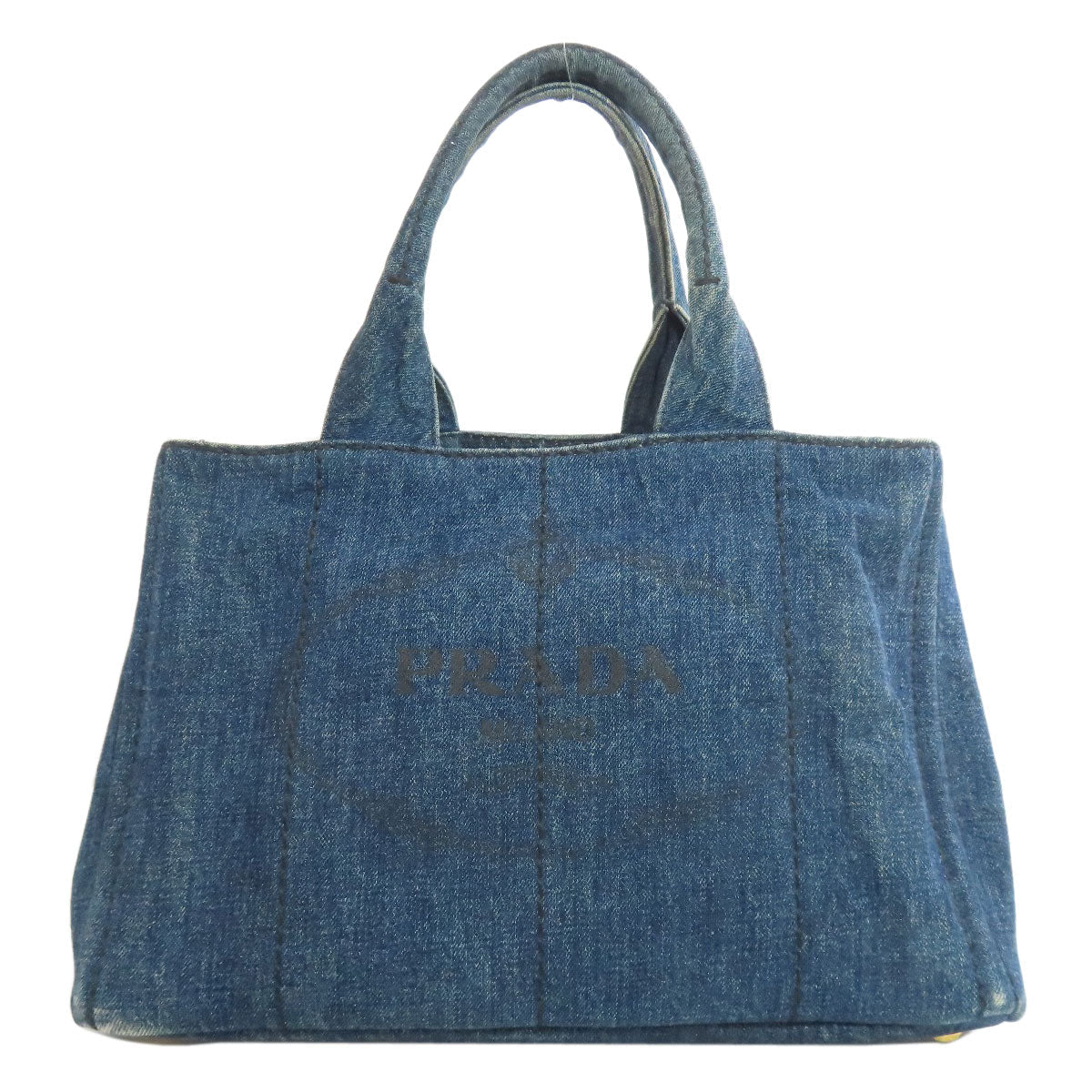 PRADA Tote Bag denim blue Canapa