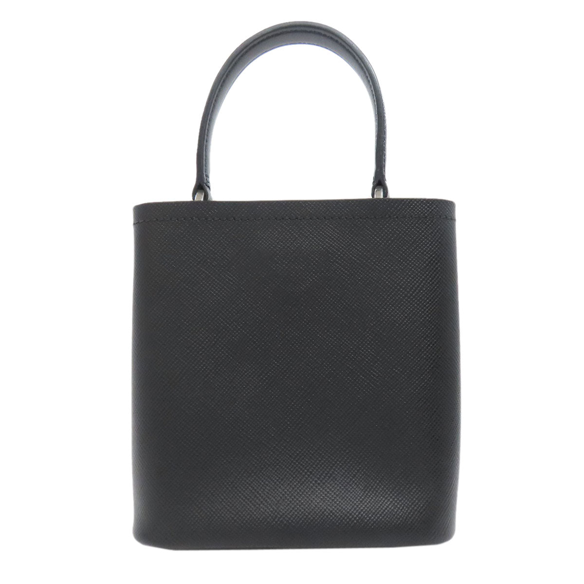 PRADA Handbag Safiano black Pin Badge Rabbit Lip