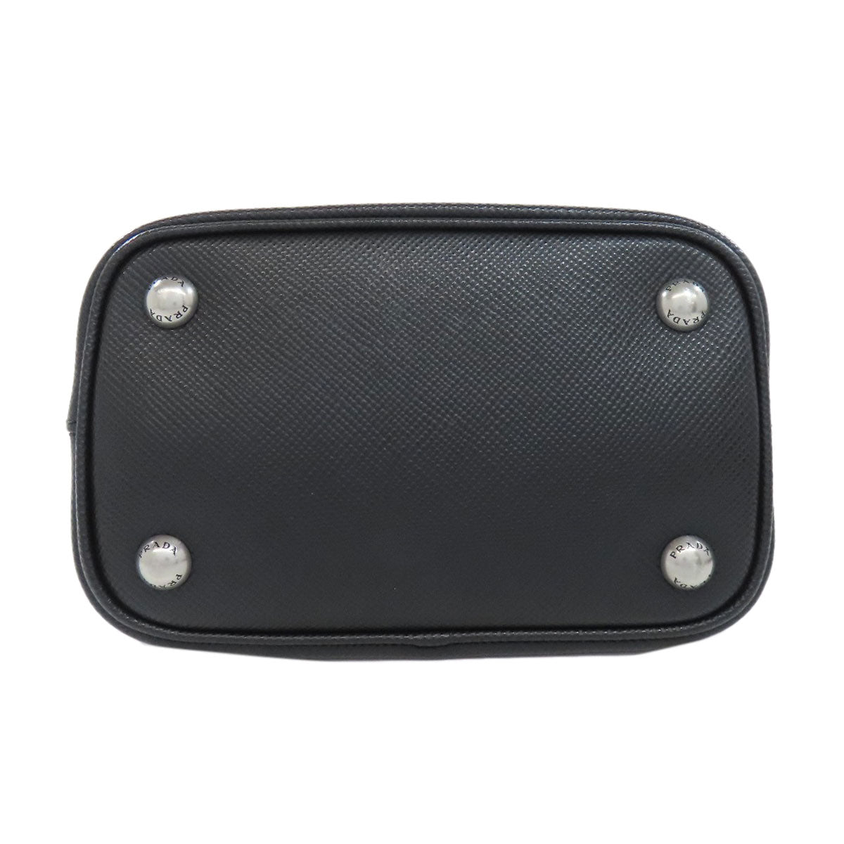 PRADA Handbag Safiano black Pin Badge Rabbit Lip