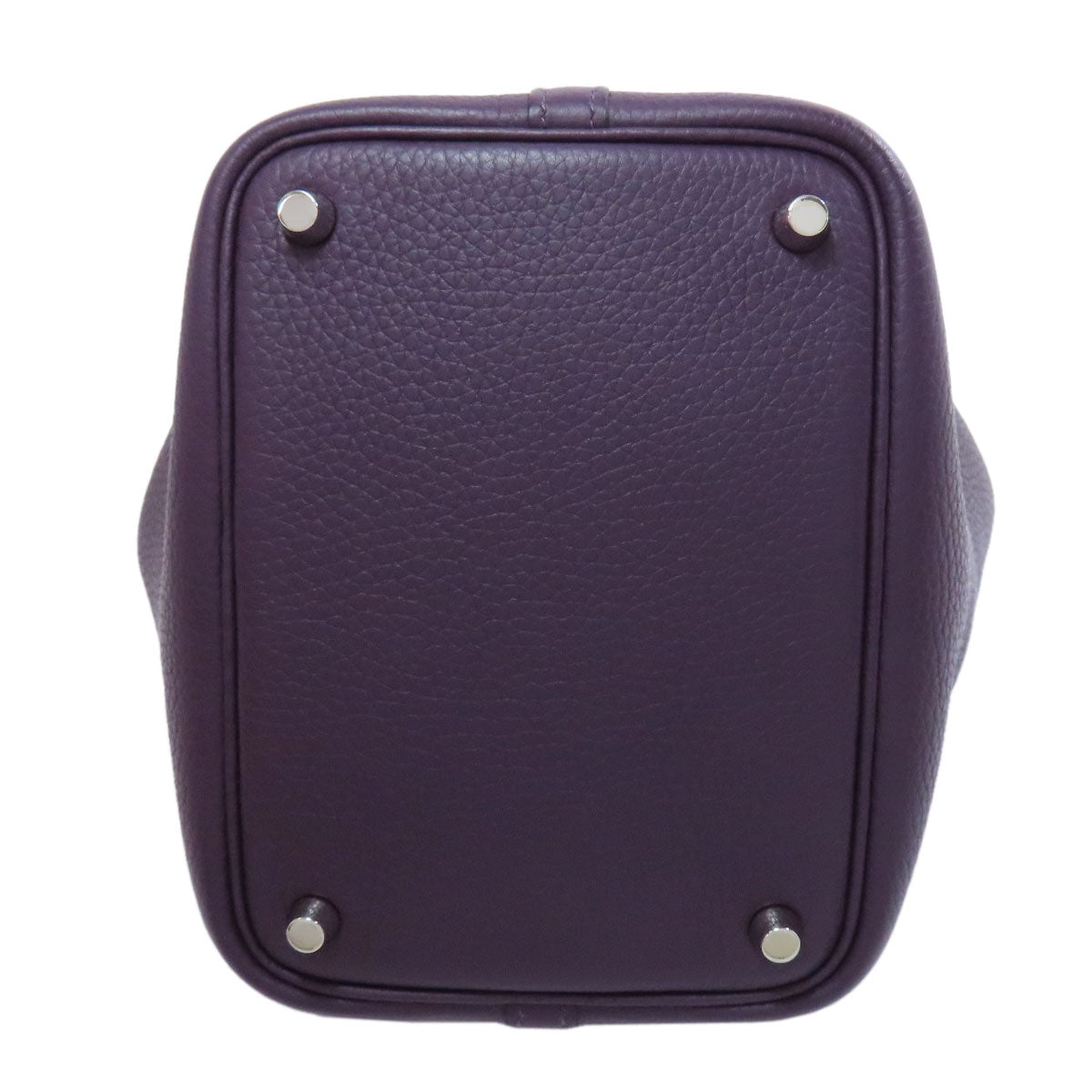 HERMES Handbag Taurillon Clemence purple Picotin Lock PM SilverMetal
