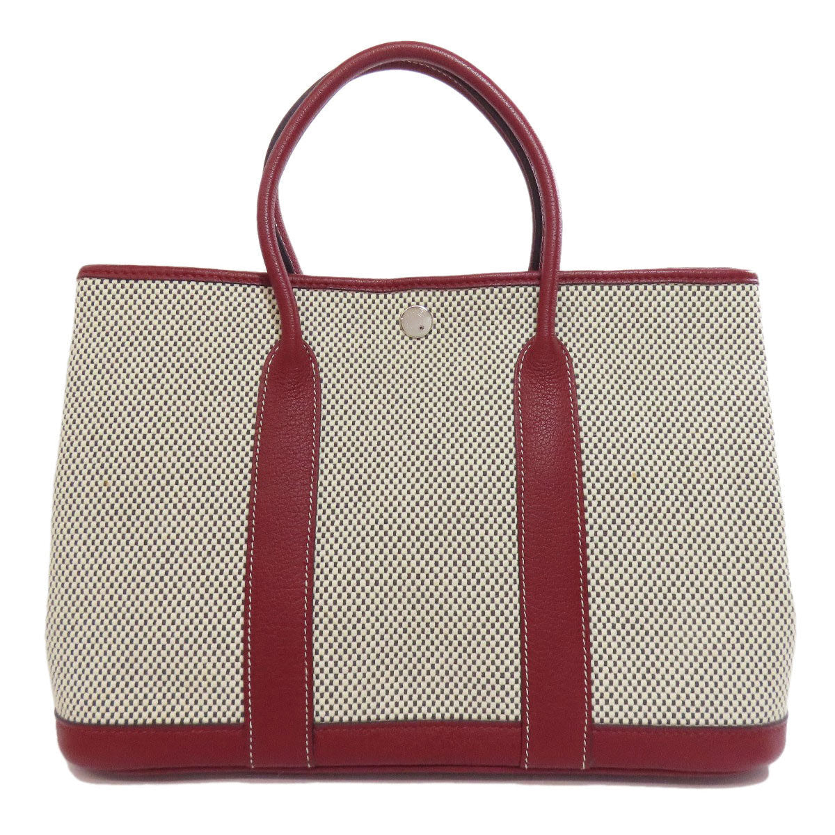 HERMES Handbag canvas gray Garden party TPM