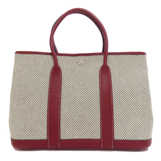 HERMES Handbag canvas gray Garden party TPM