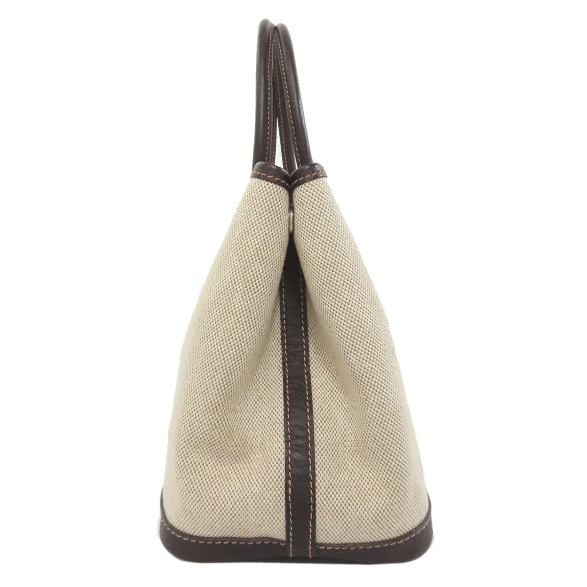 HERMES Handbag Towar beige Garden Party TPM Maron Silver Metal