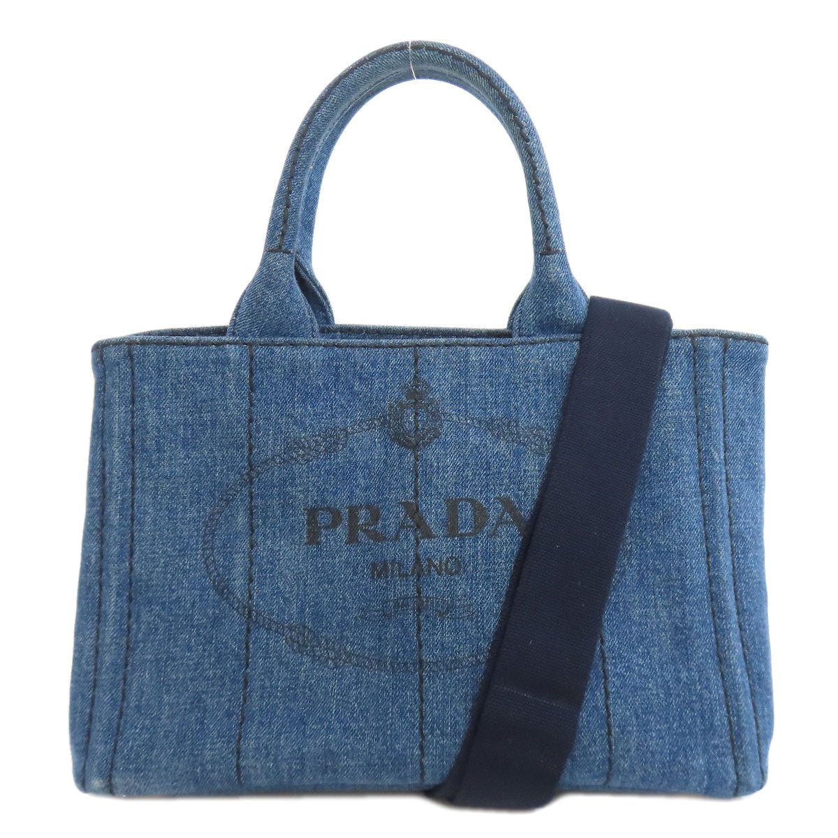 PRADA Tote Bag denim blue Canapa mini 2 WAY