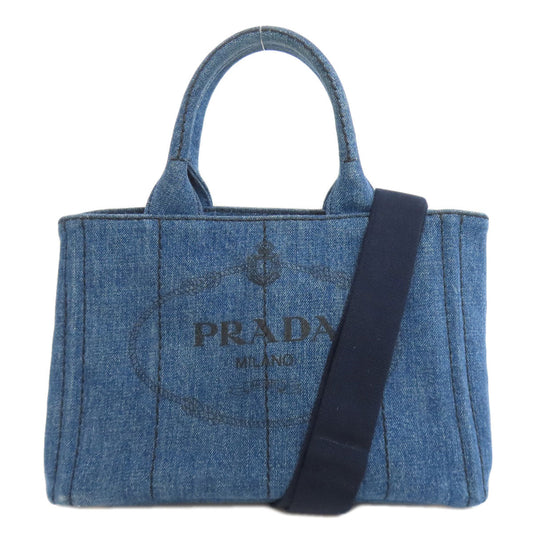 PRADA Tote Bag denim blue Canapa mini 2 WAY