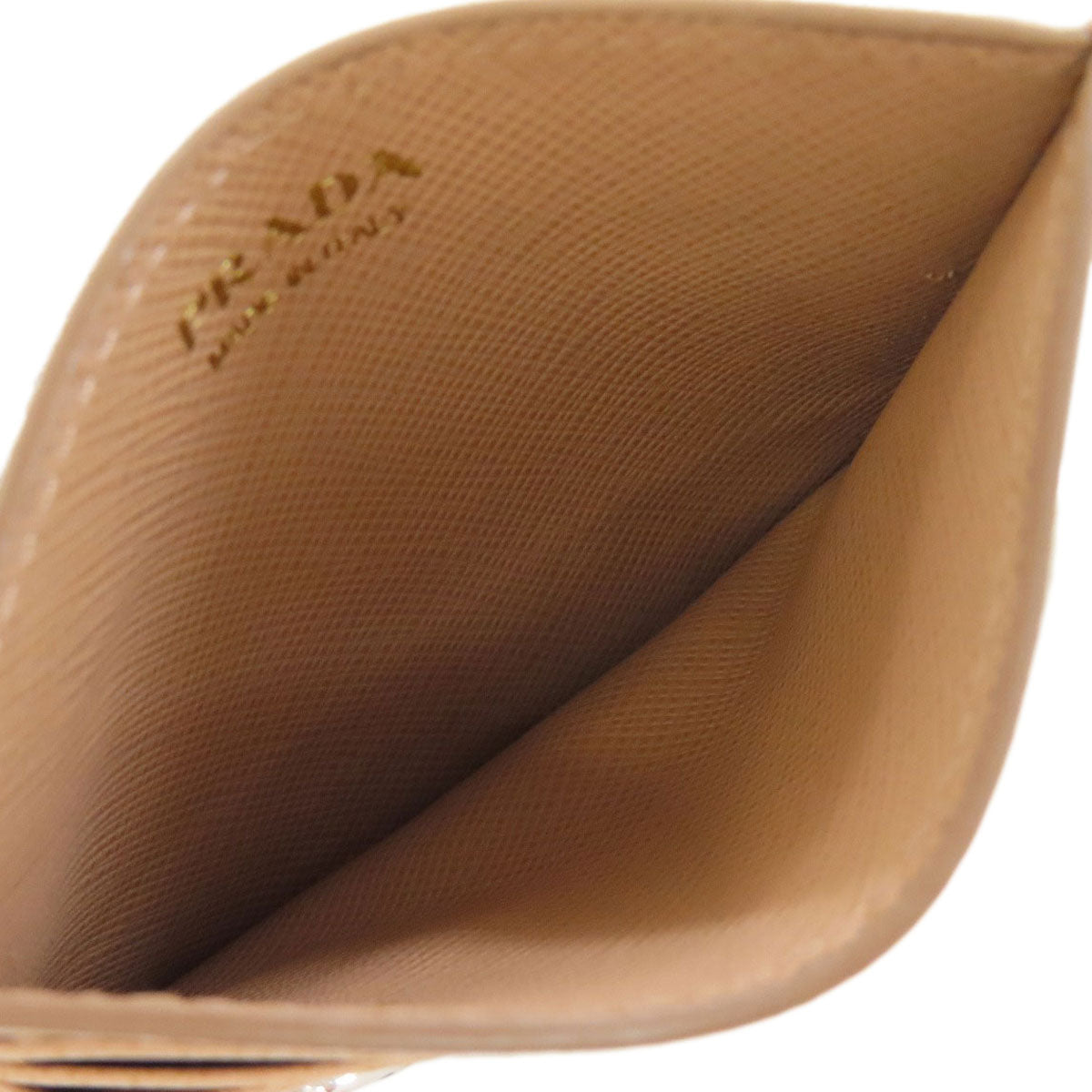 PRADA Card Case 1MC025 Safiano beige Lip Spider