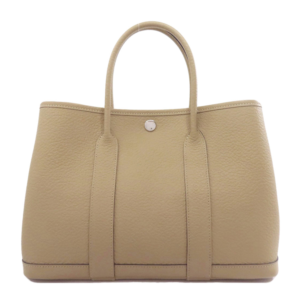 HERMES Handbag Negonda Brown Garden Party PM SilverMetal