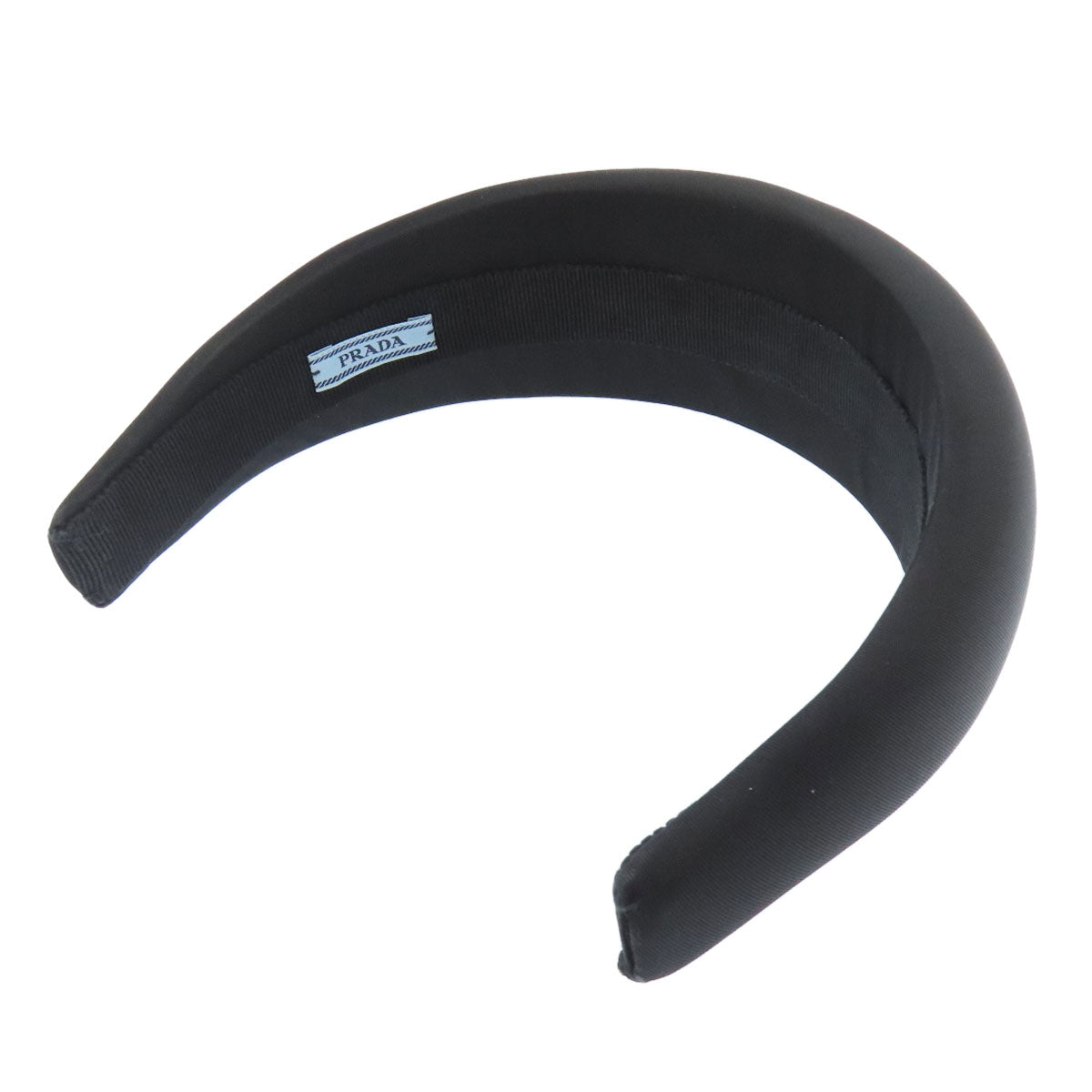 PRADA hair accessory Nylon black Headband logo Metal