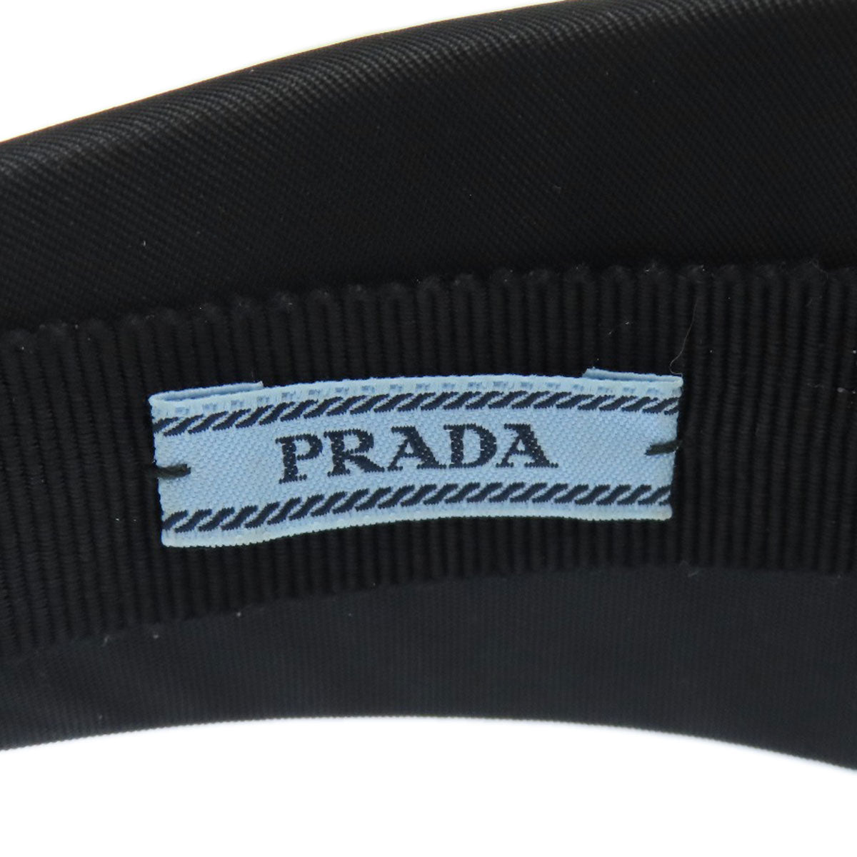 PRADA hair accessory Nylon black Headband logo Metal