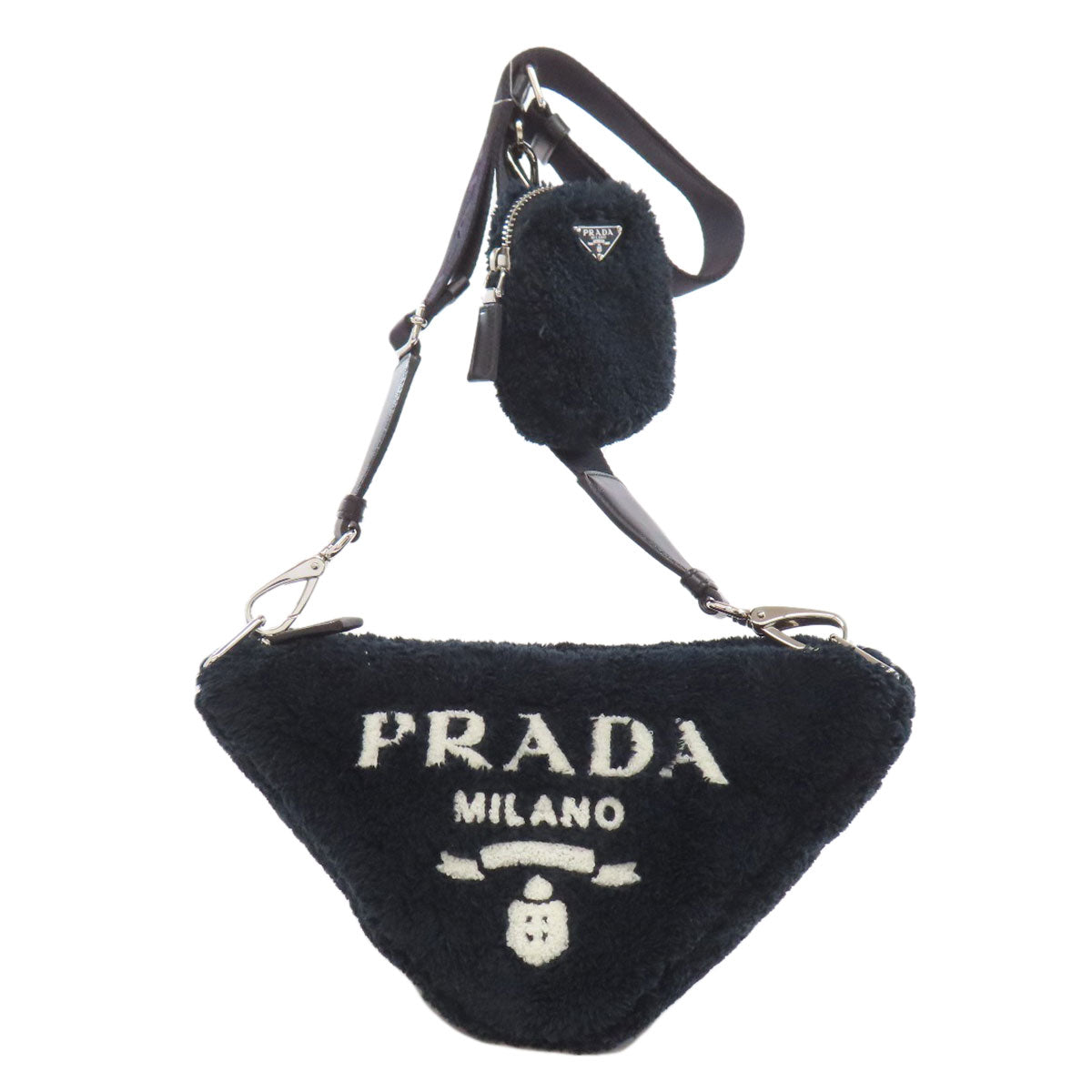 PRADA Shoulder Bag Bore black Triangle