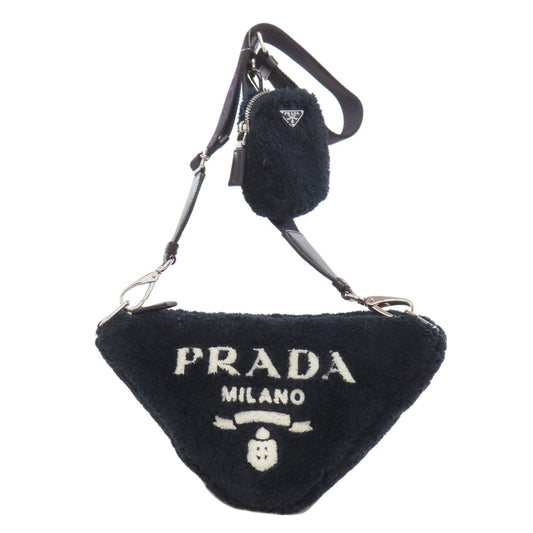 PRADA Shoulder Bag Bore black Triangle