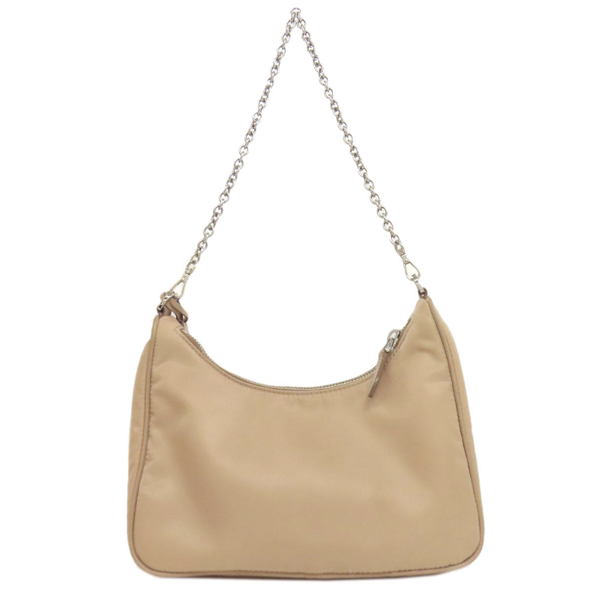 PRADA Handbag Nylon beige Re-Edition 2005 logoMetal