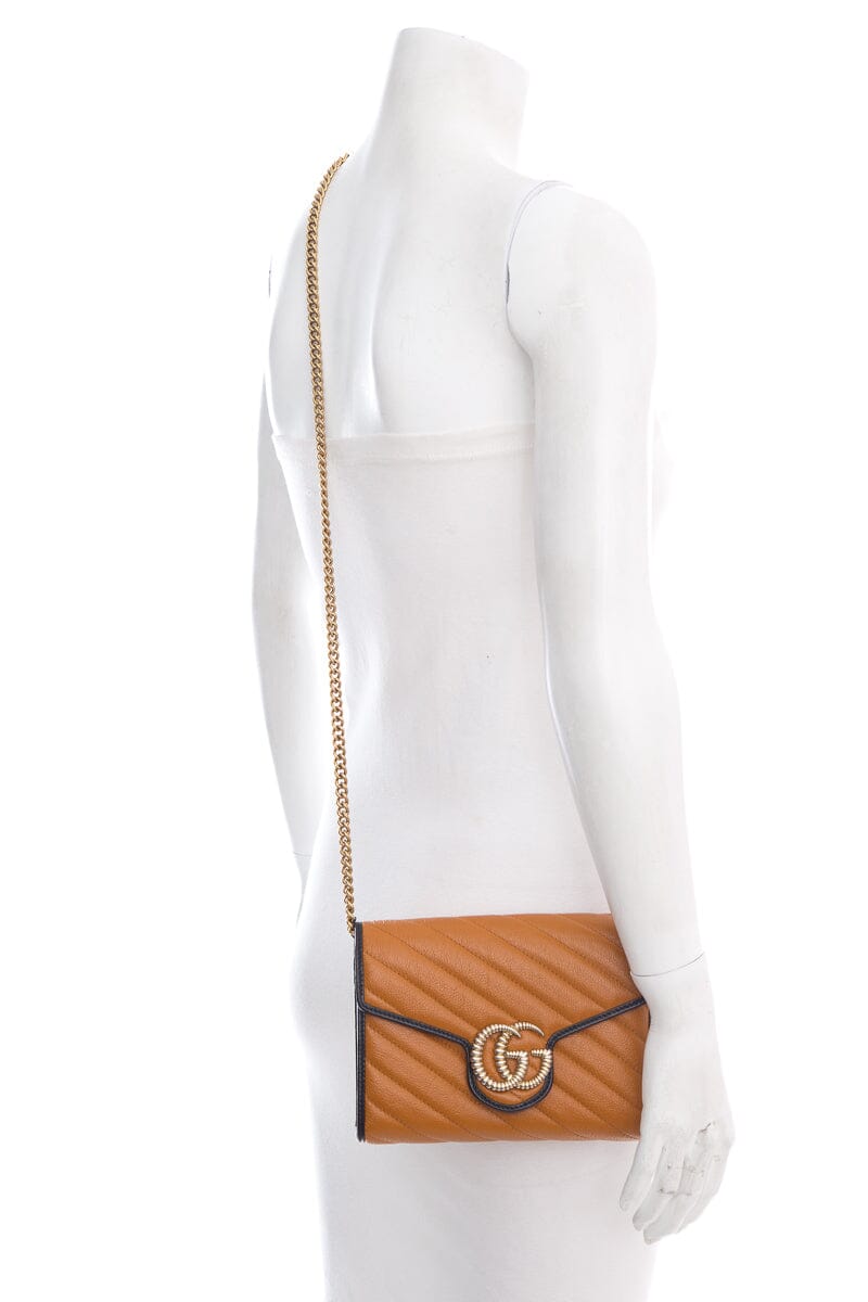 Gucci GG Marmont Brown Chain Crossbody