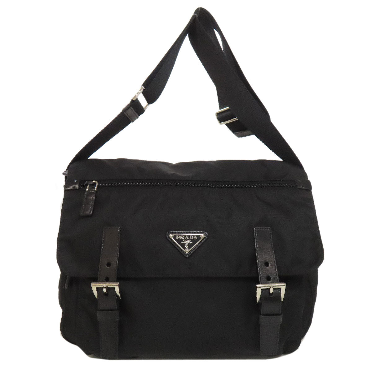 PRADA Shoulder Bag Nylon black logoMetal