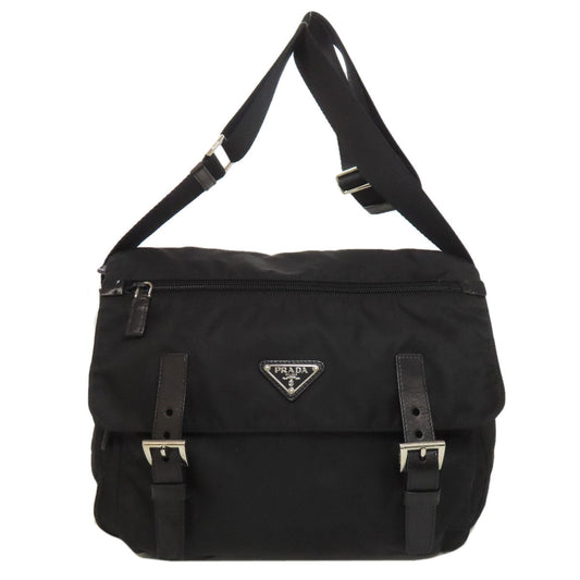 PRADA Shoulder Bag Nylon black logoMetal