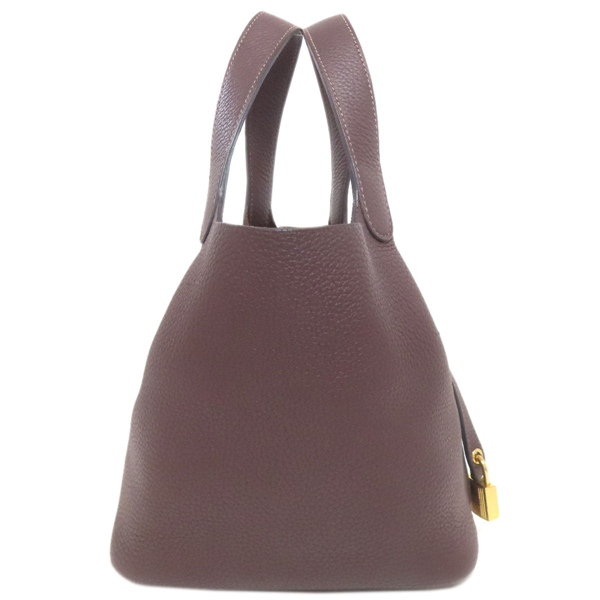 HERMES Handbag Taurillon Clemence Red Picotin Lock PM Rouge Serie Gold Metal