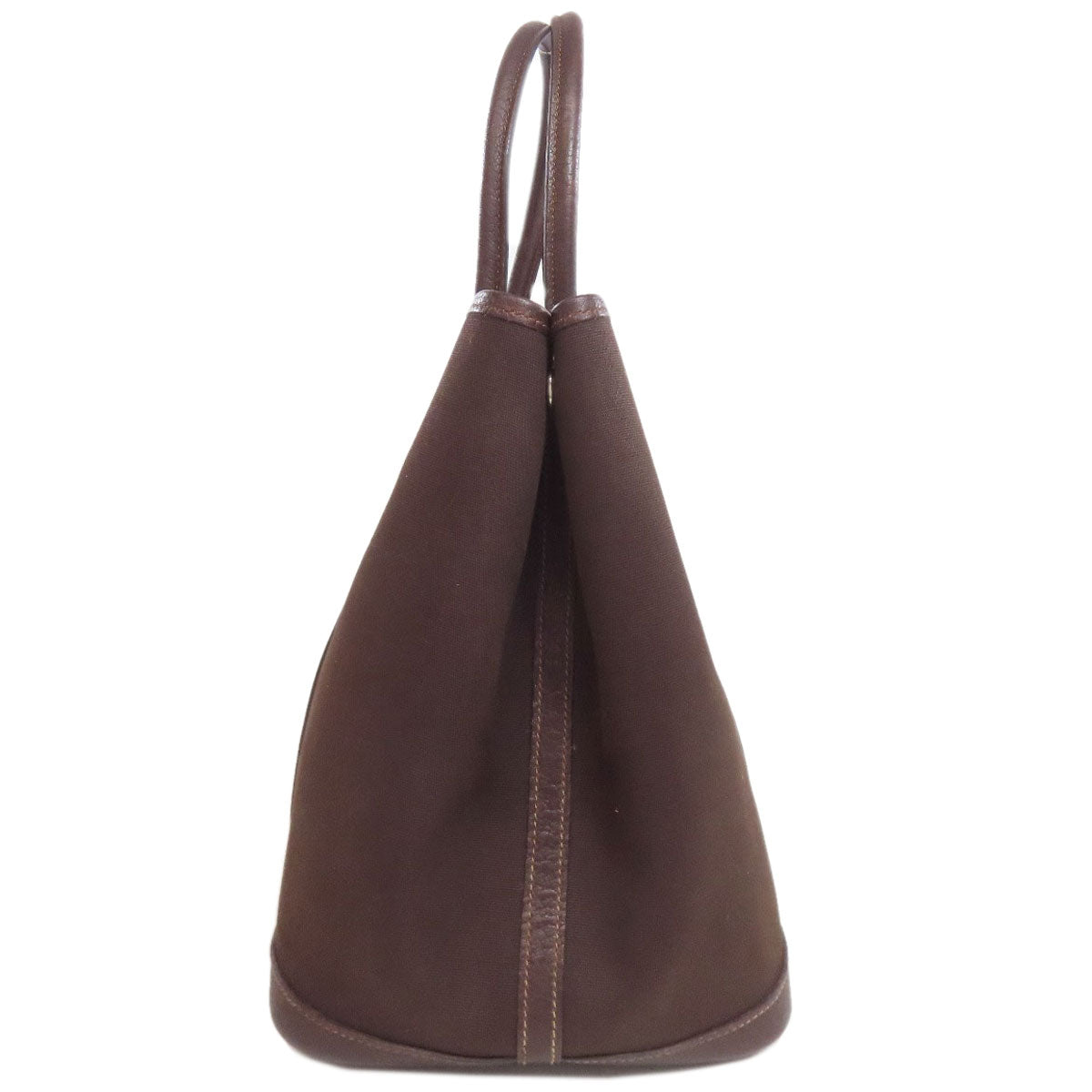 HERMES Tote Bag Towar Officche Brown Garden Party PM SilverMetal
