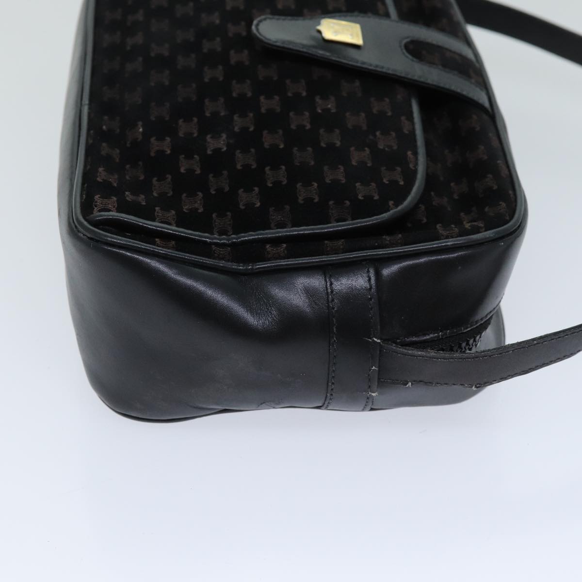 Luxury CELINE Macadam Canvas Shoulder Bag Black 76081