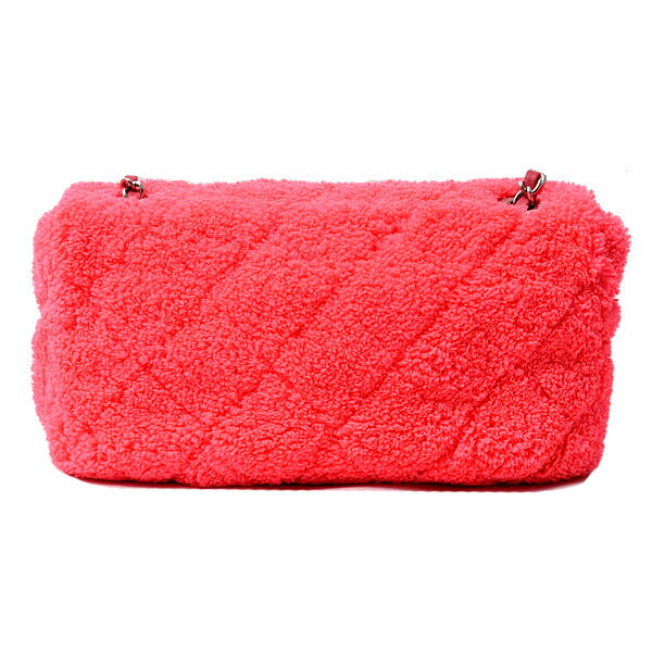Chanel Pile Matelassé Chain Shoulder Bag Pink Classic Flap