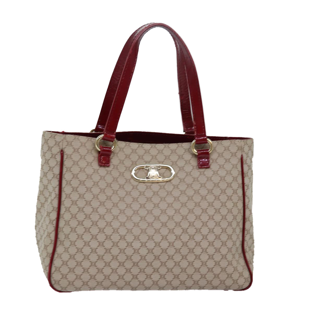 Luxury CELINE Macadam Canvas Hand Bag Beige 76899