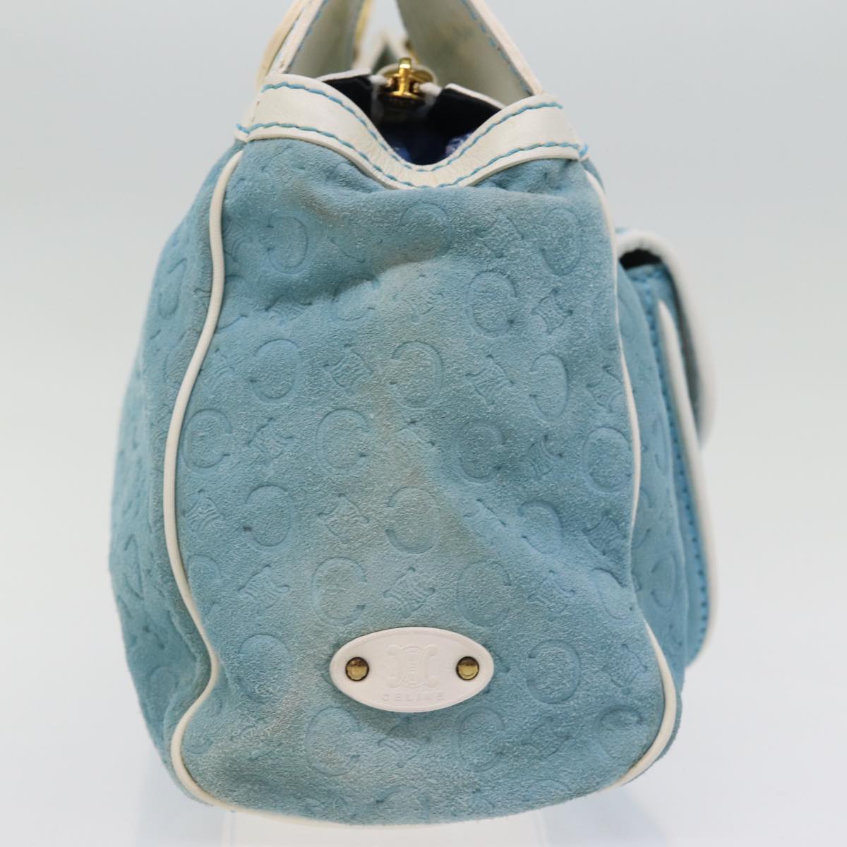 Luxury CELINE C Macadam Canvas Hand Bag Blue 76997