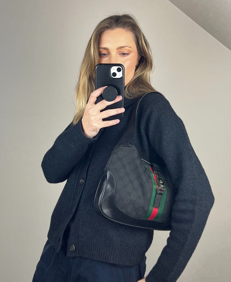 Gucci Nylon Leather Canvas Shoulder Bag