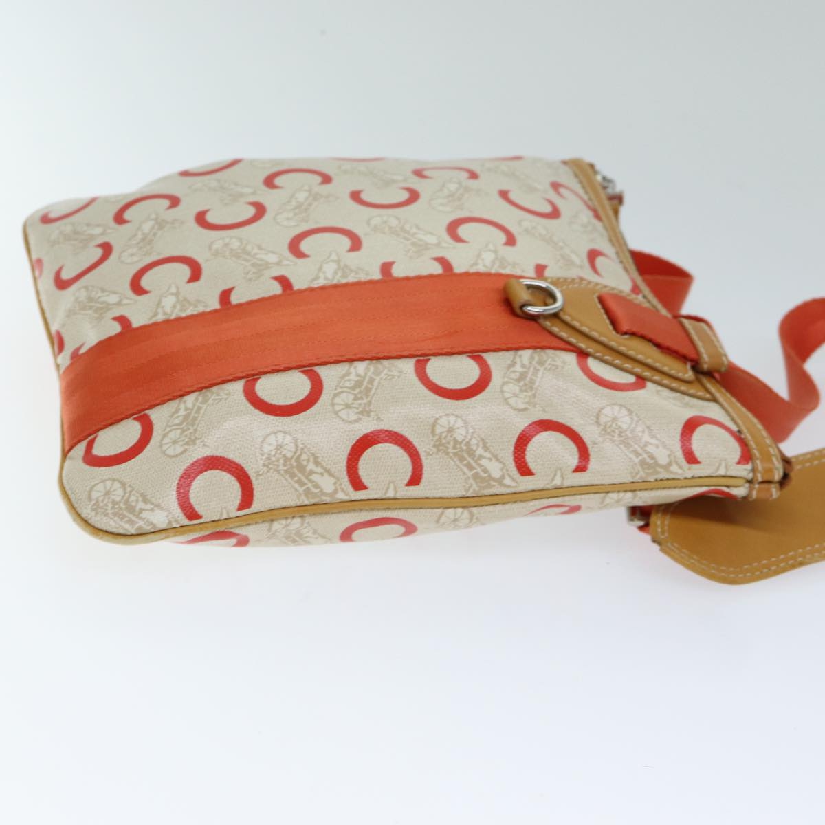 Luxury CELINE C Macadam Canvas Shoulder Bag Orange 77327