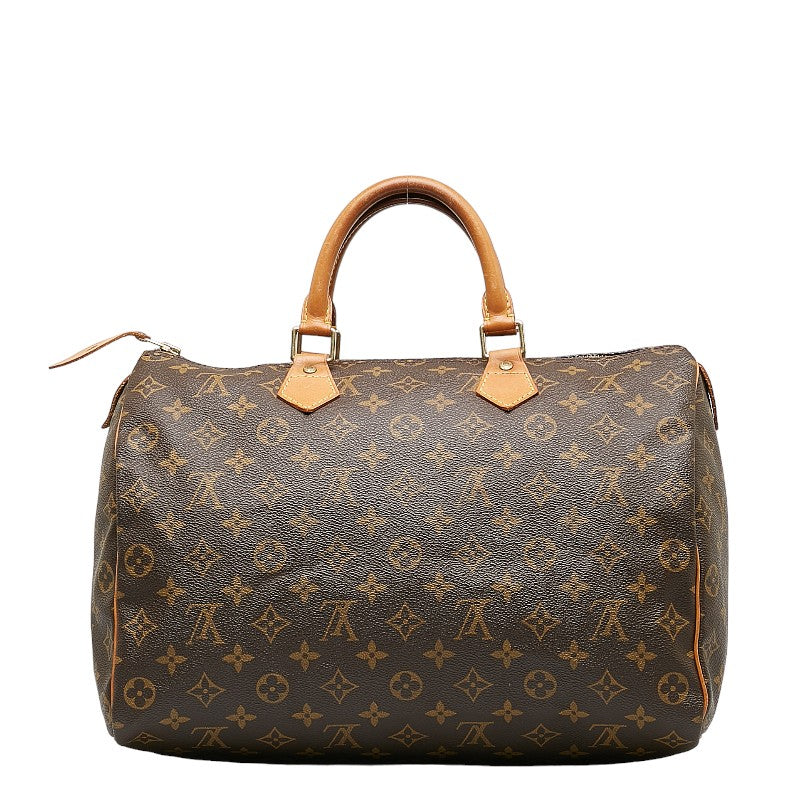 Louis Vuitton Monogram Speed 35 Handbag Brown PVC Leather Louis Vuitton