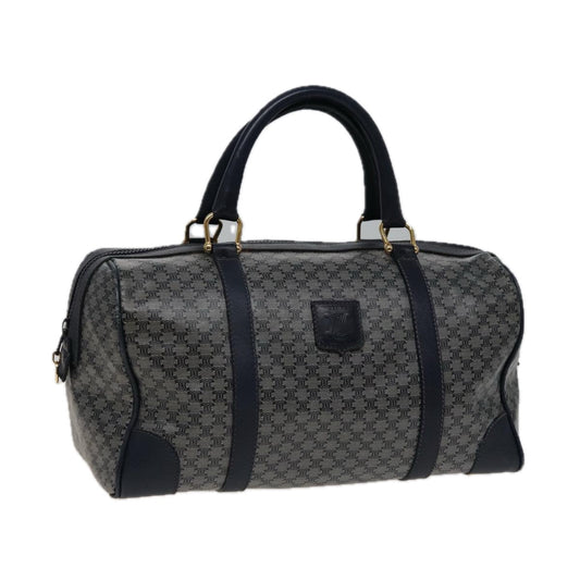 Luxury CELINE Macadam Canvas Boston Bag Navy 77711