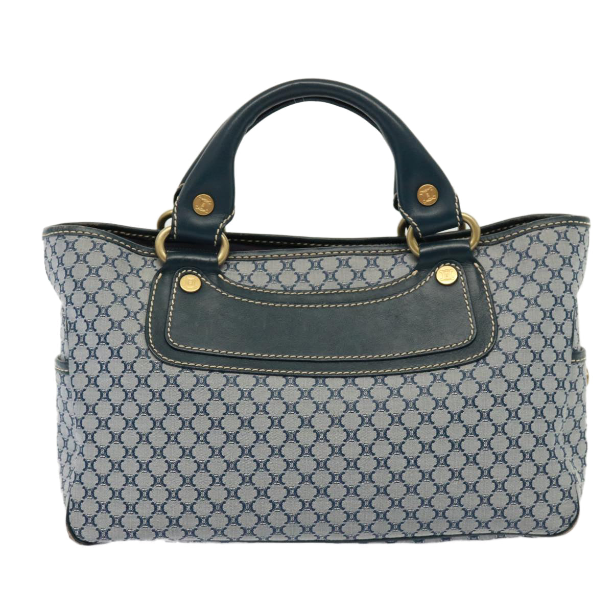 Luxury CELINE Macadam Canvas Hand Bag Navy 77737