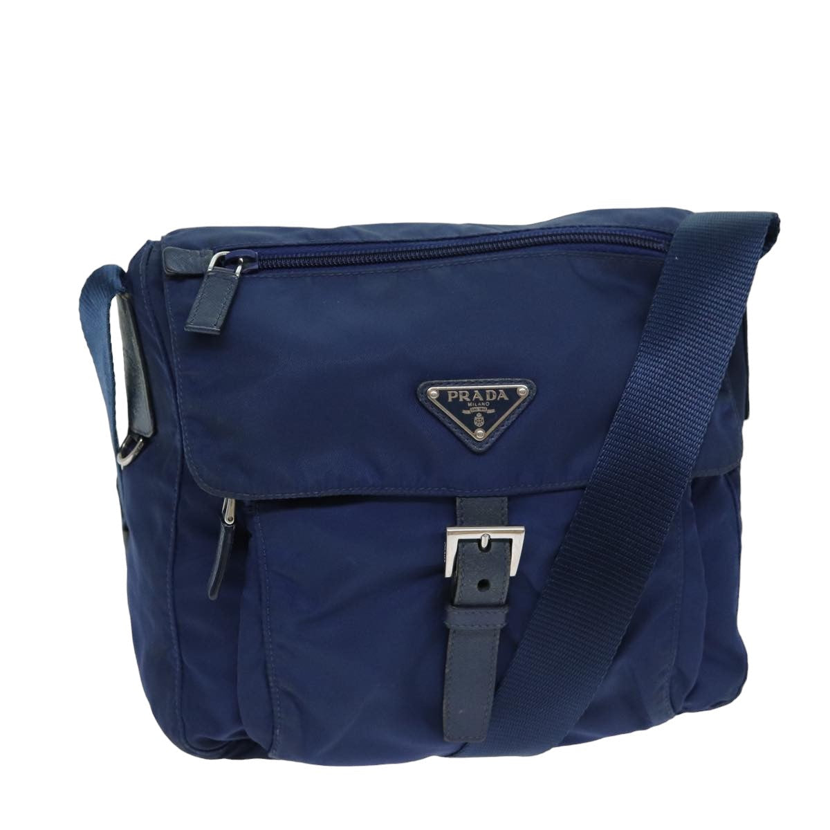 PRADA Shoulder Bag Nylon Blue Auth