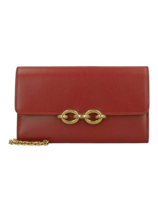 Luxury Saint Laurent Trending 2026 Le Maillon Chain Long Wallet Red