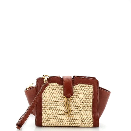 Luxury Saint Laurent Trending 2026 Monogram Cabas Downtown Raffia and Leather Toy