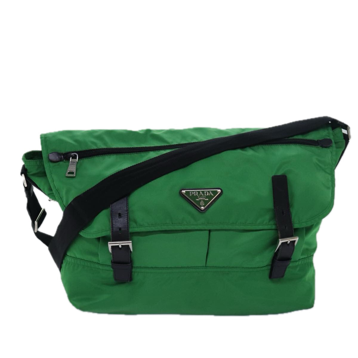 PRADA Shoulder Bag Nylon Green Auth