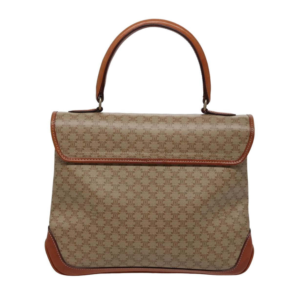 Luxury CELINE Macadam Canvas Hand Bag Beige 78226