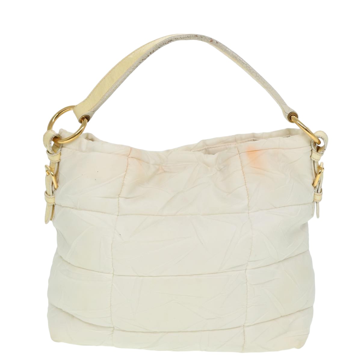PRADA Shoulder Bag Nylon White Auth