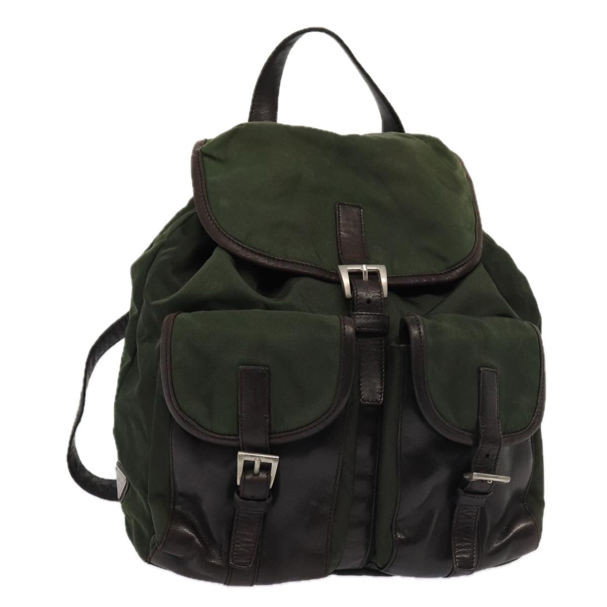 PRADA Backpack Nylon Khaki Auth