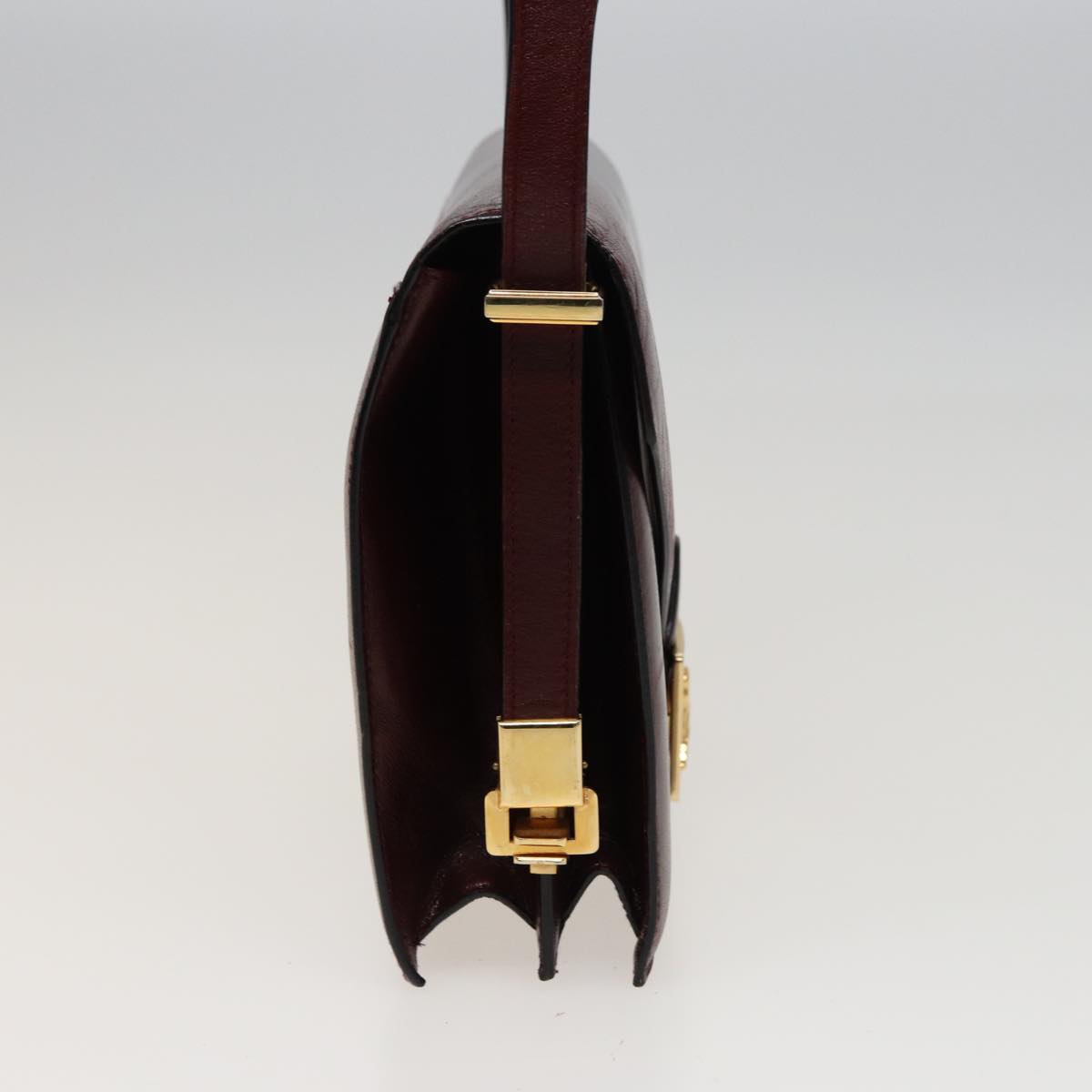 Luxury CELINE Shoulder Bag Leather Wine Red 78766
