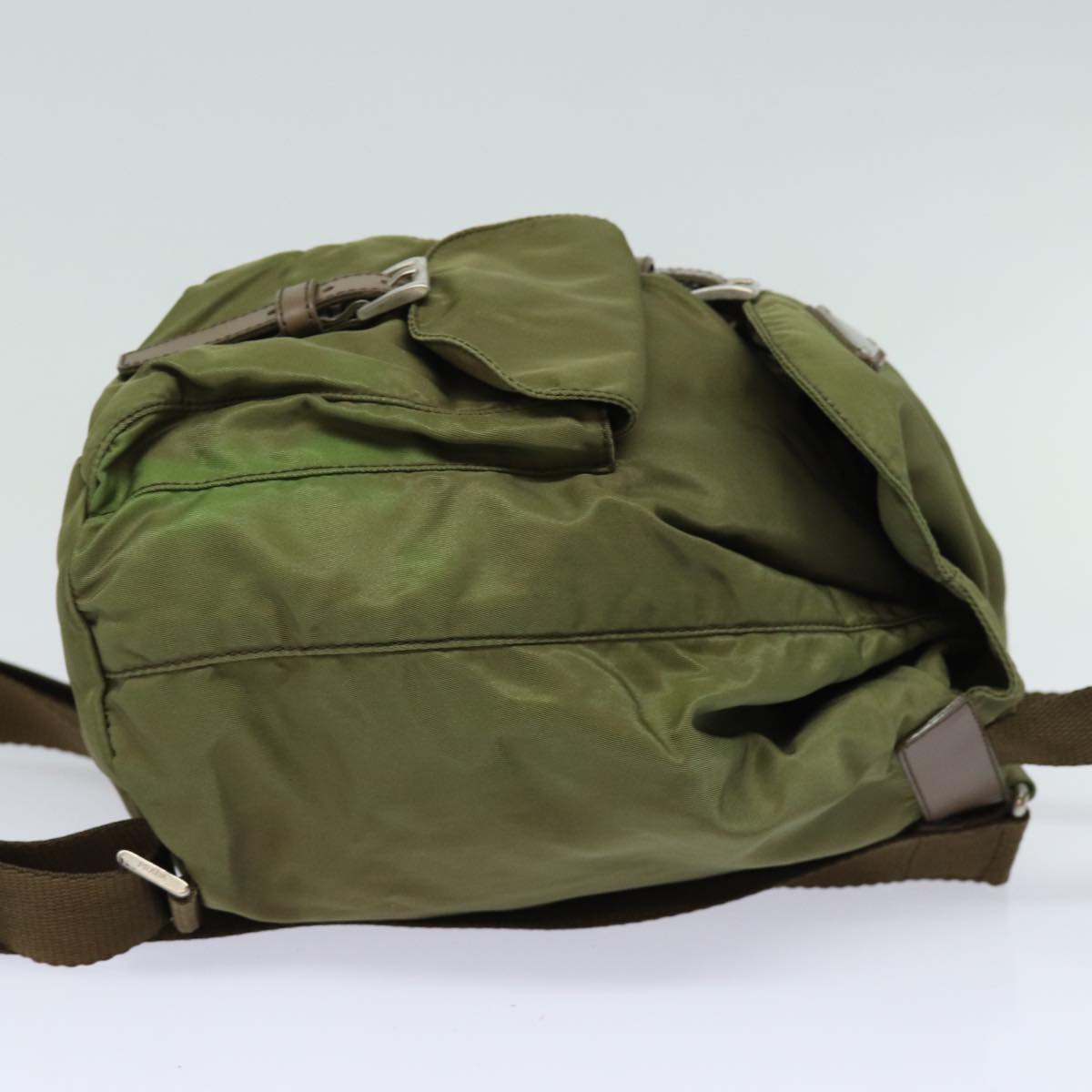 PRADA Shoulder Bag Nylon Khaki Auth