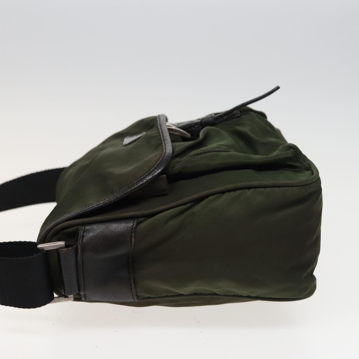 PRADA Shoulder Bag Nylon Khaki Auth