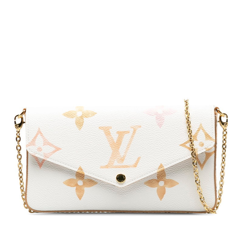 LOUIS VUITTON Louis Vuitton Monogram Linen Shoulder Bag PVC/Leather White Lady Linen
