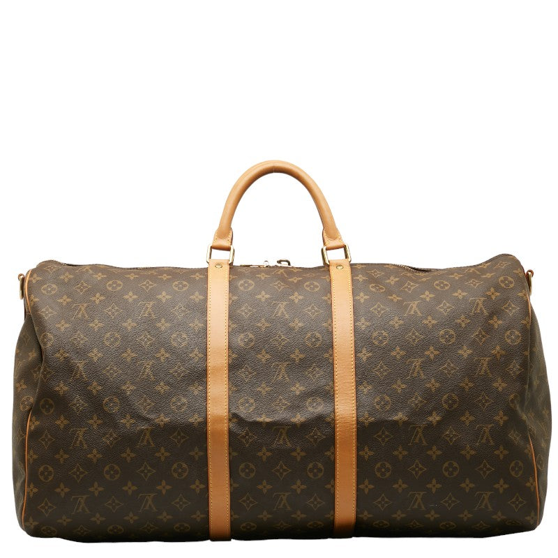 Louis Vuitton Monogram Keepall Bandouliere 60 Boston Bag Brown