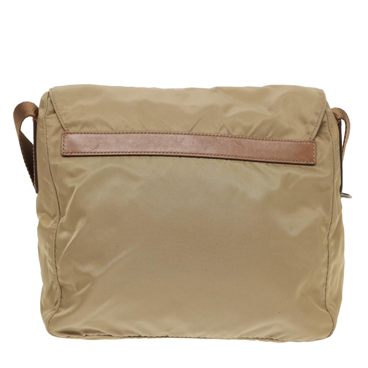 PRADA Shoulder Bag Nylon Beige Auth